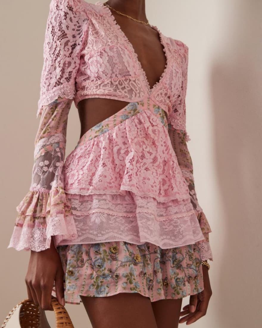 Lace Cutout Girly LoveShackFancy Dress - Image 2