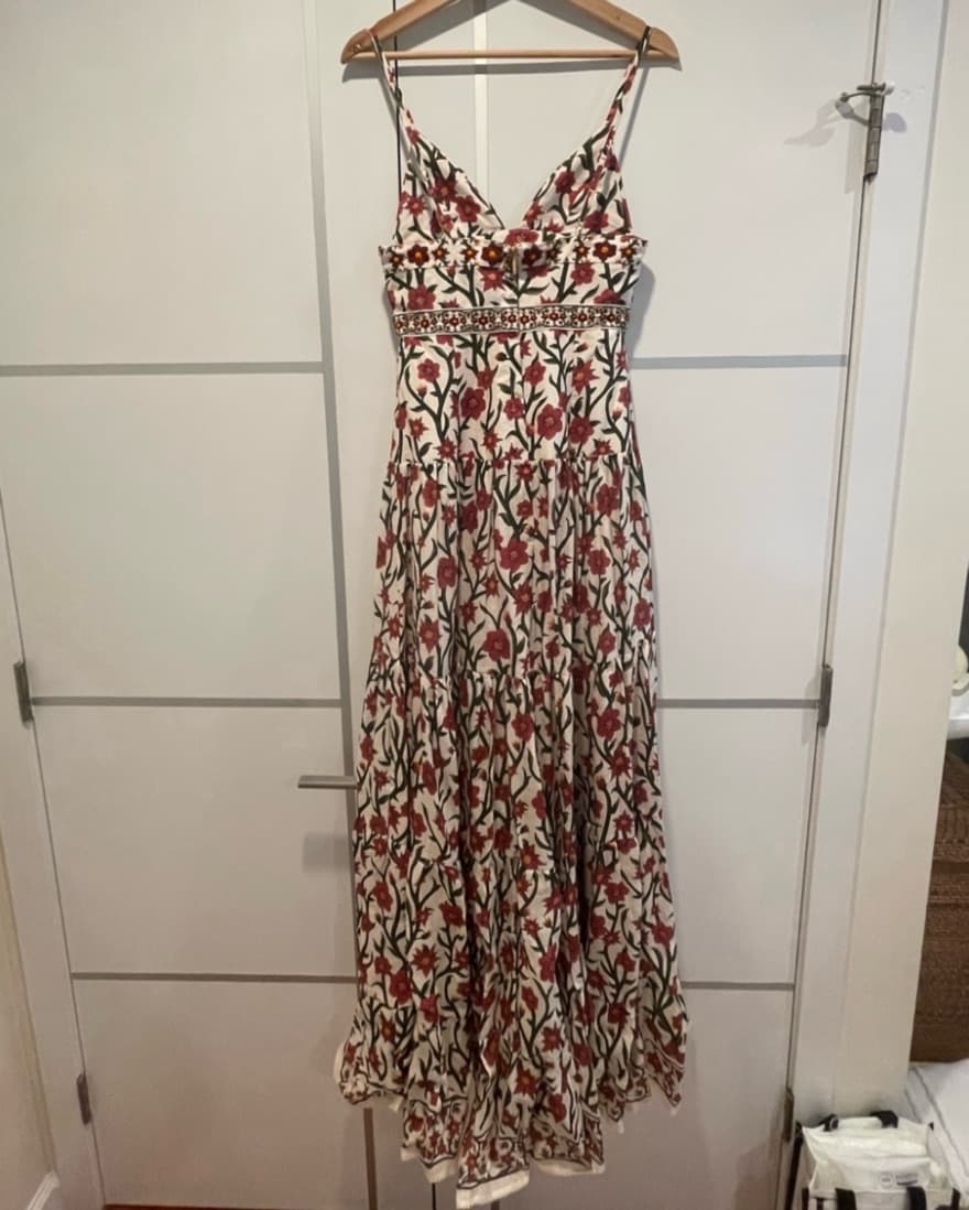 Agua Bendita Floral Embroidered Gown - Image 4