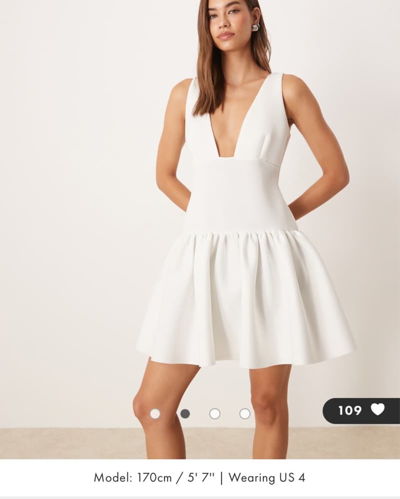 White Drop Waist Scuba Mini Dress - Image 1