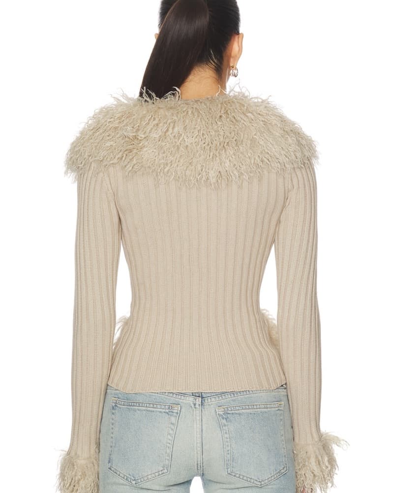 Cressida Faux Fur Sweater in Neutral - Image 2