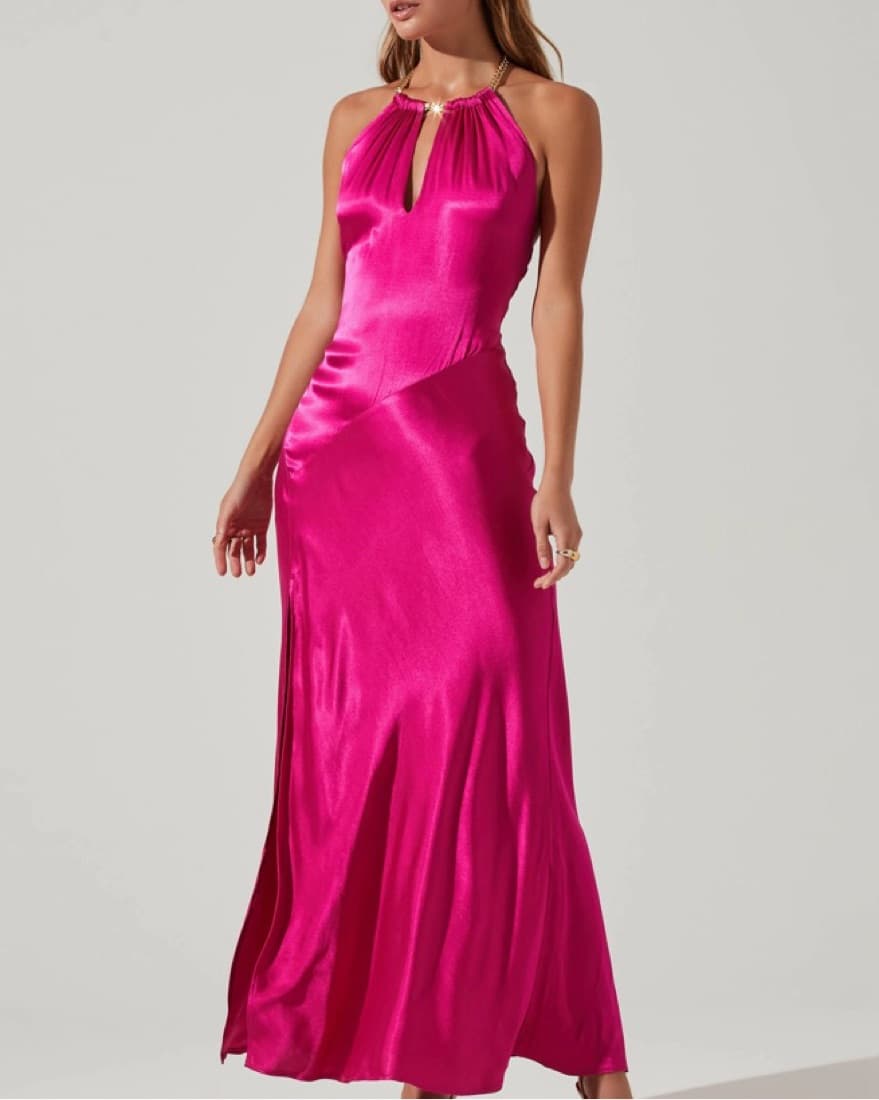 ASTR the Label Pink Satin Maxi Dress - Image 1