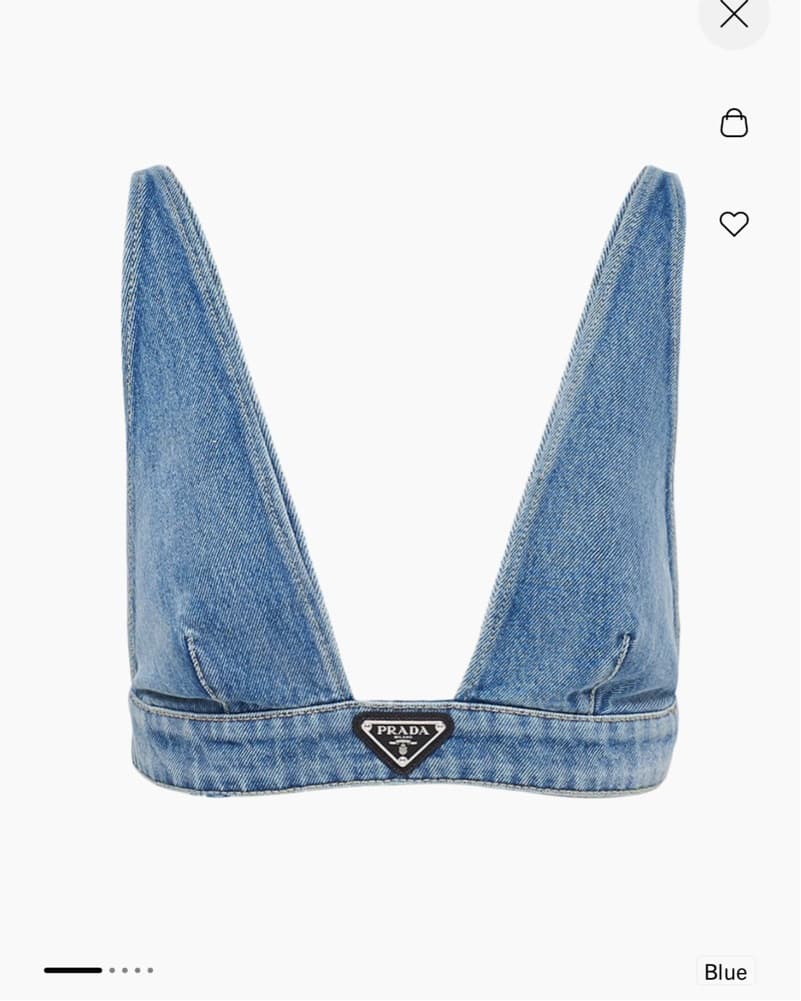 Prada Organic Denim Bra Top - Image 2