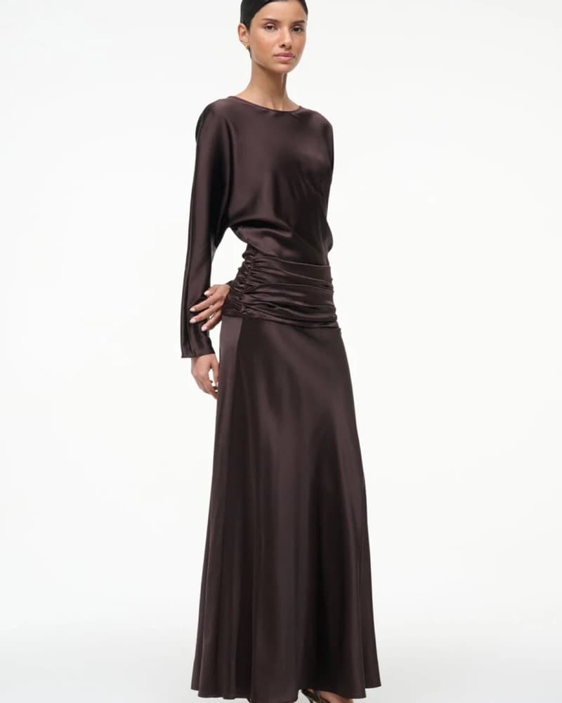 FREDA SILK DRESS EARTH - Image 3