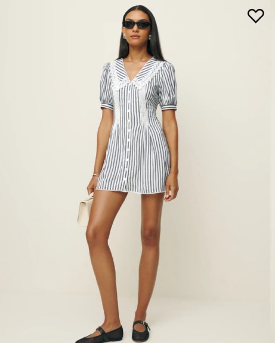 Reformation Nonie Mini Striped Dress  - Image 6