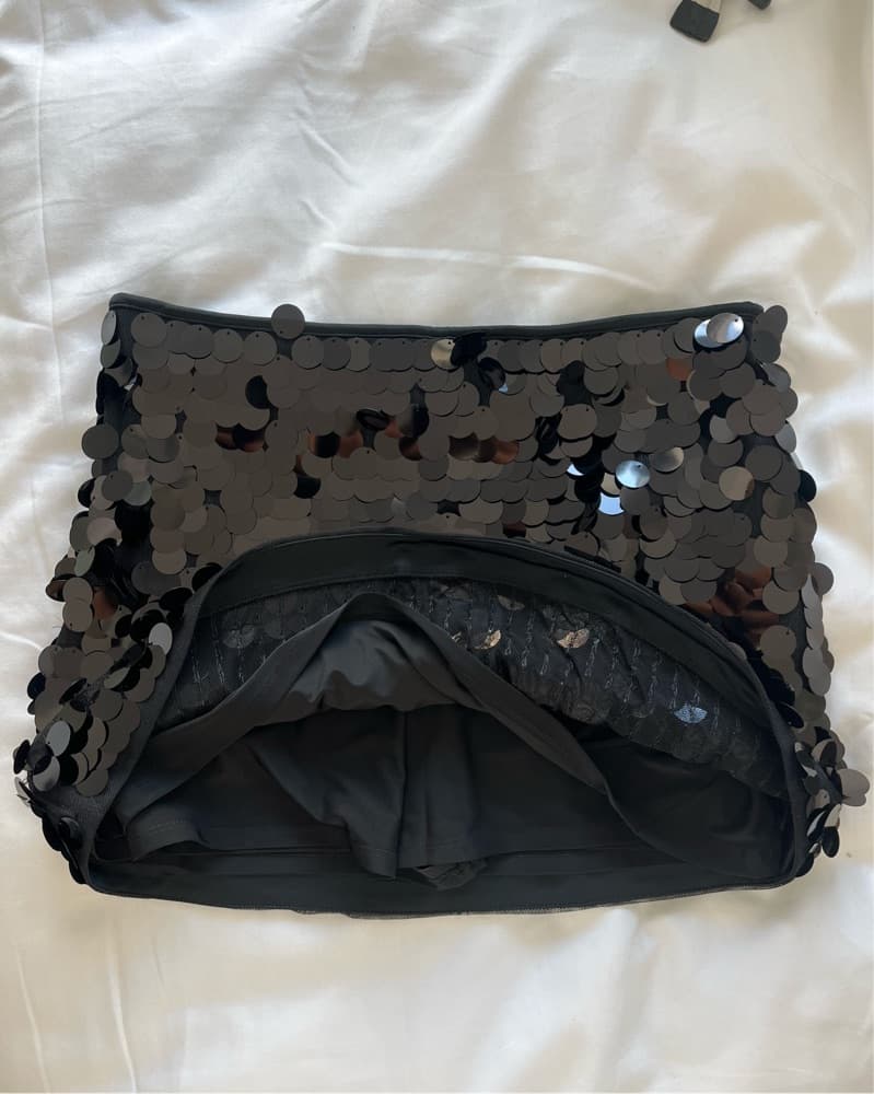 Abercrombie Sequin Black Mini Skirt - Image 2