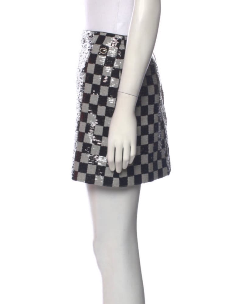 Chanel Checkerboard Sequin Skirt - Image 4