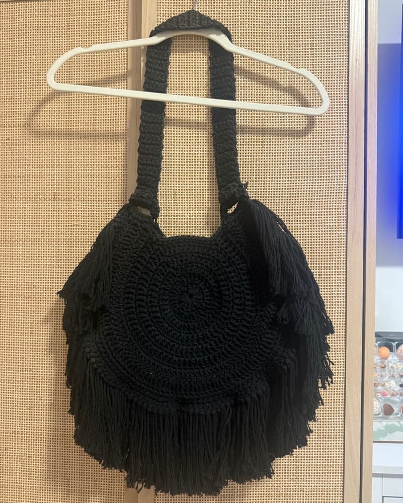 Handmade in Tulum Crochet Fringe Bag - Image 2