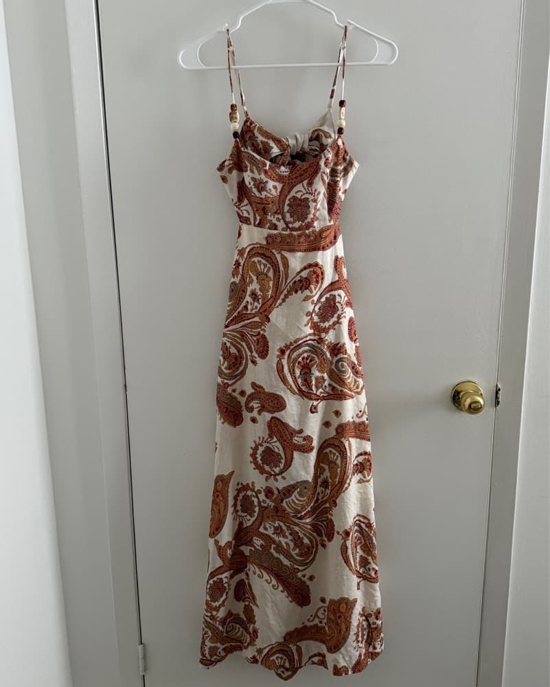 FAITHFULL the Brand Linen Paisley Dress - Image 4