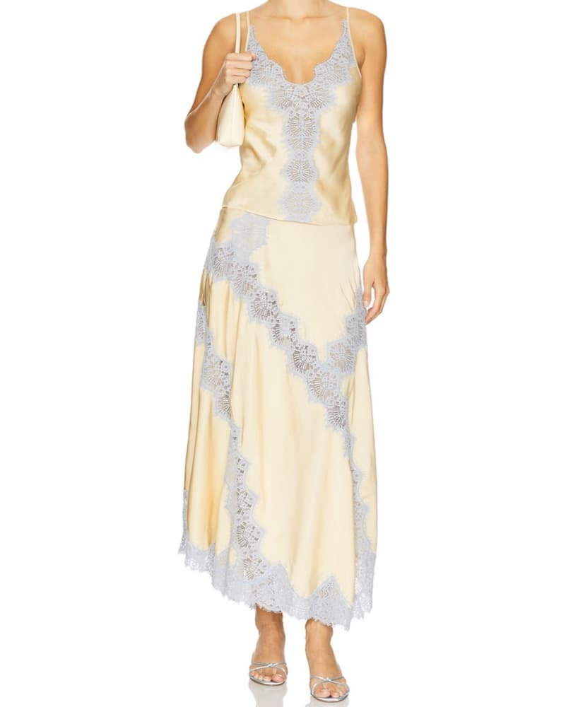 Midi Skirt In Beige And Blue  - Image 1