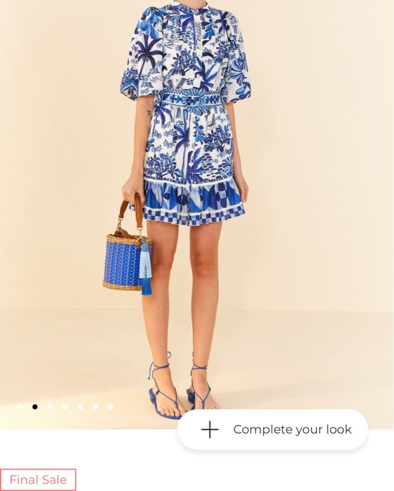 FARM Rio Blue Tropical Mini Dress - Image 2