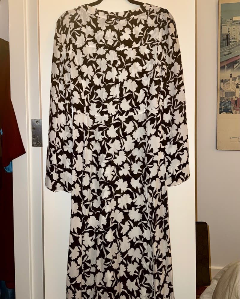 Michael Kors Blk/White Floral Midi Dress - Image 5