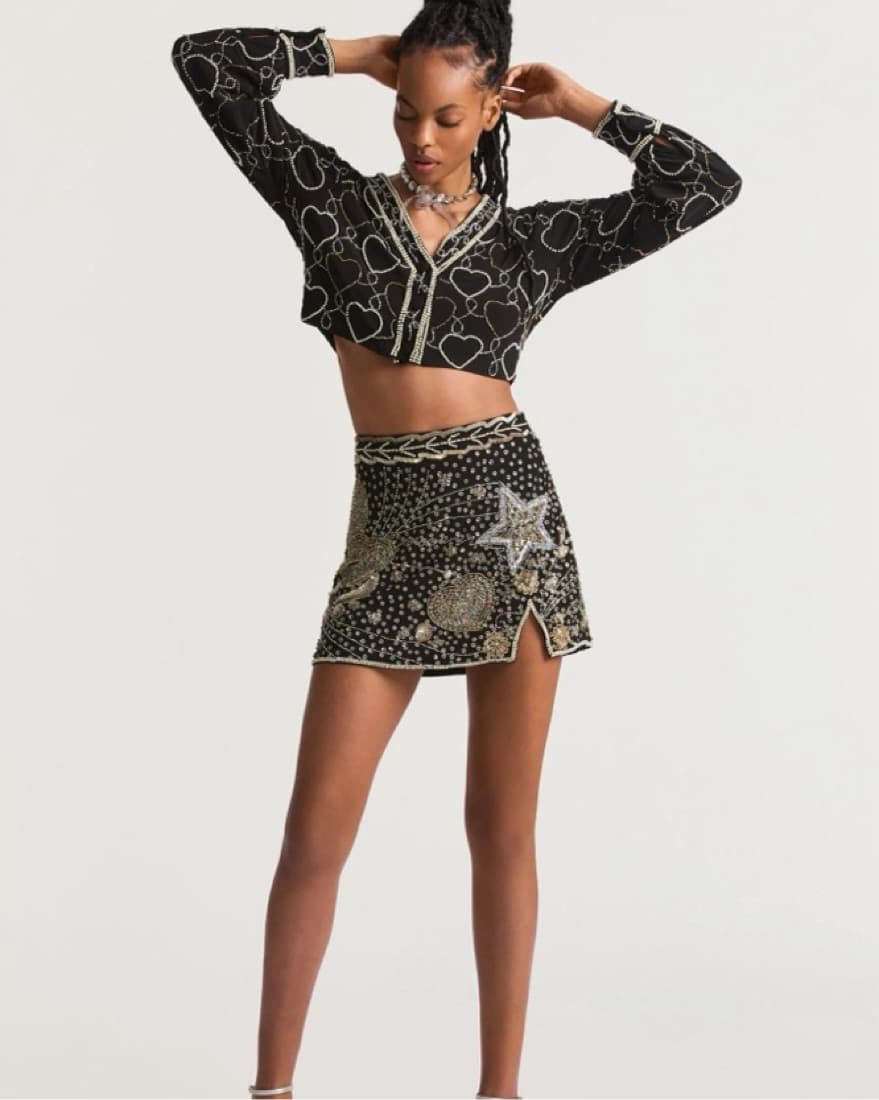 LoveShackFancy Embelished Mini Skirt  - Image 1