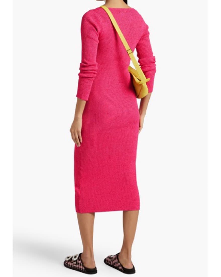 GANNI Ribbed Knit Midi Dress   - Image 3