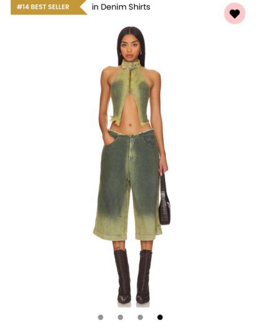Denim Buckle Top/jorts Set  - Image 2