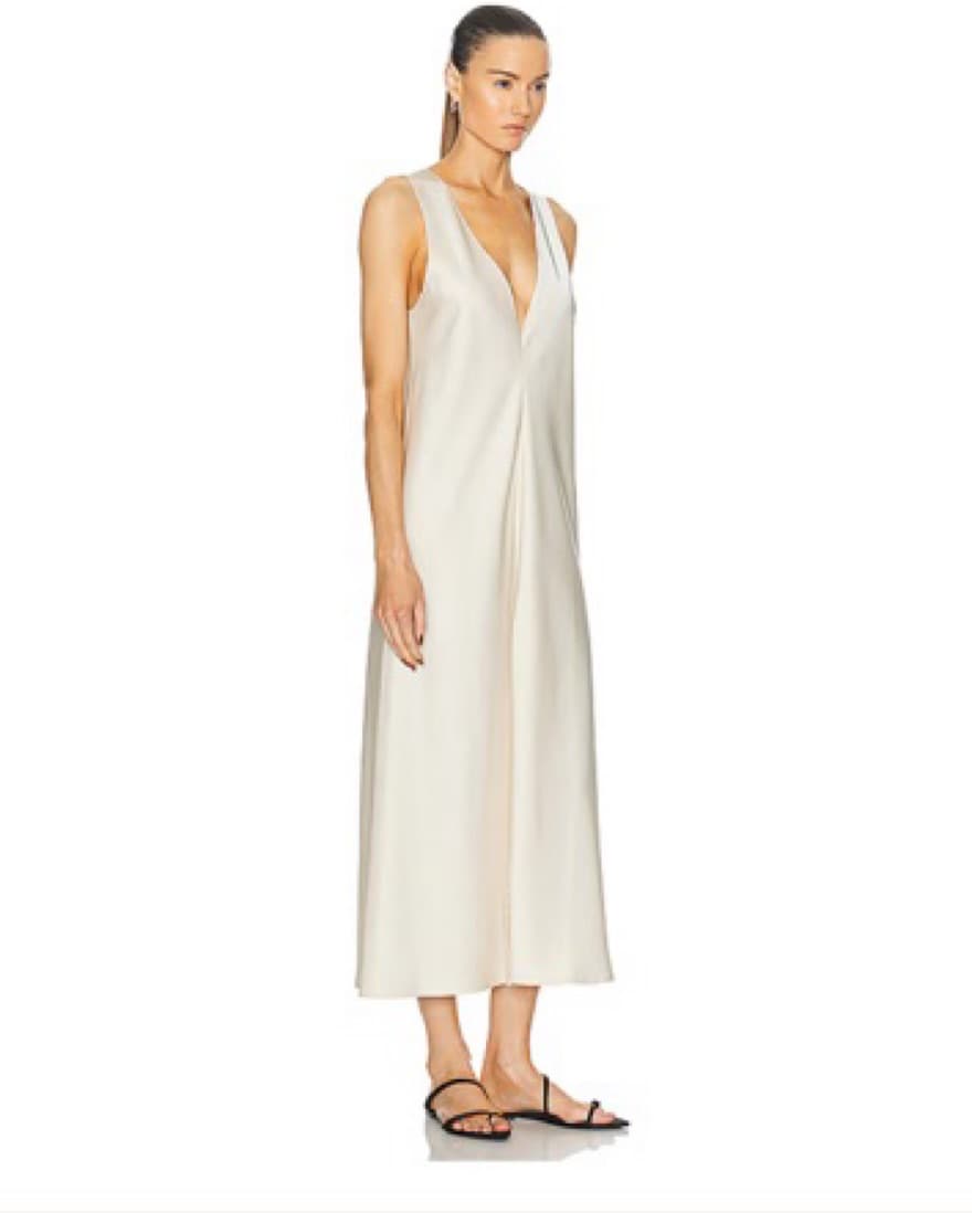 Leset Barb V Neck Silk Slip Dress - Image 1
