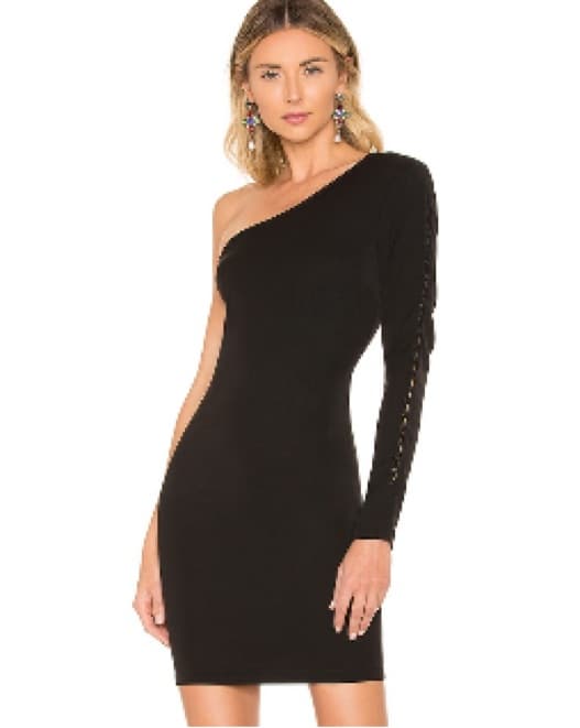 Sleek One-Shoulder Black Dress - Image 1