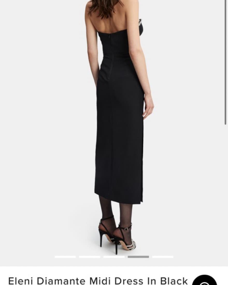 Bardot Eleni Diamante Midi Dress Black - Image 4