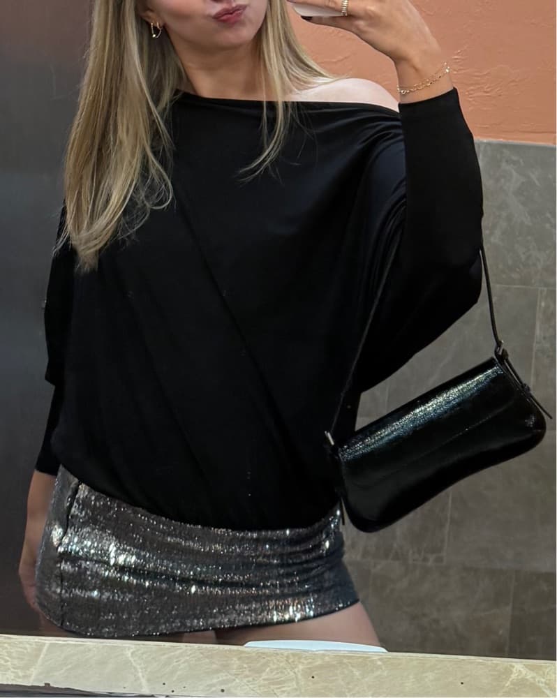 Sequin Contrasting Mini Dress - Image 2