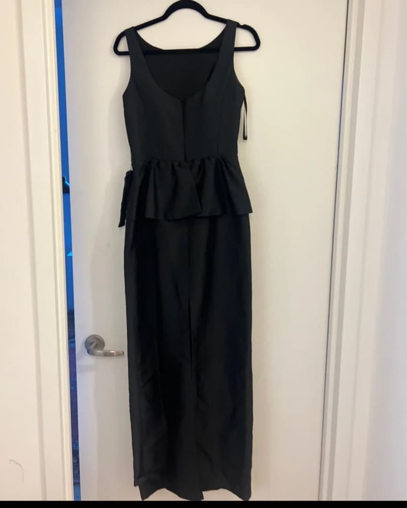 Alfred Sung Peplum Top Black Gown - Image 1