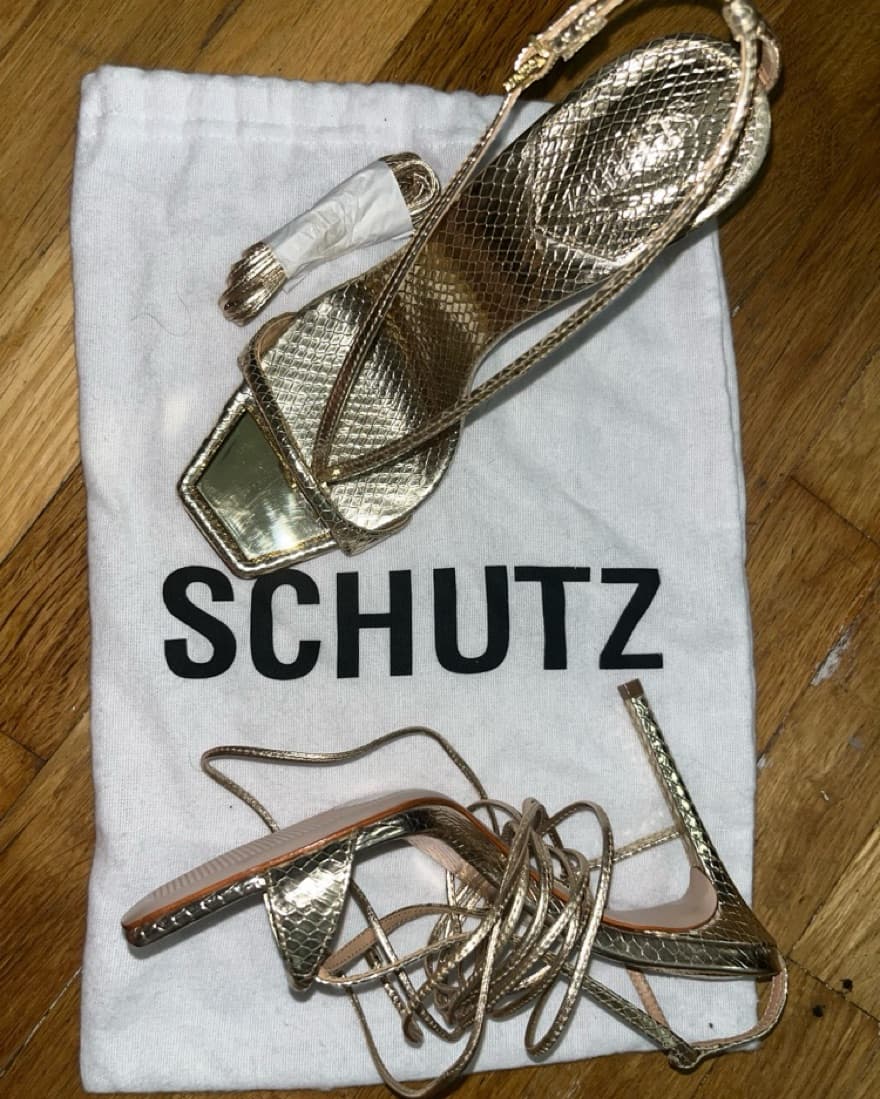 Schutz Gold Heels  - Image 2
