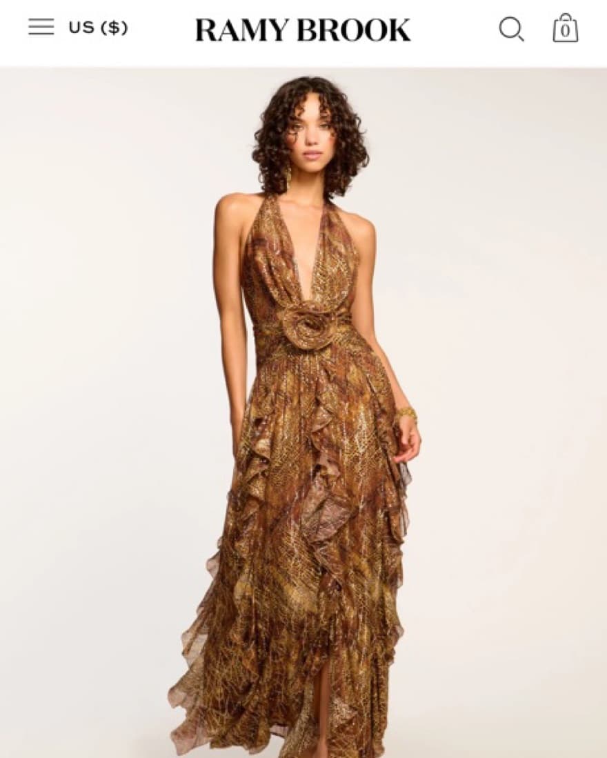 Emerance Plunging Halter Gown - Image 1