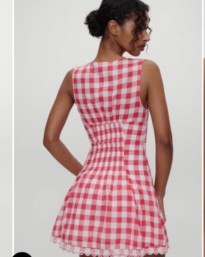 Bella Hadid Farm Gingham Mini Dress - Image 3