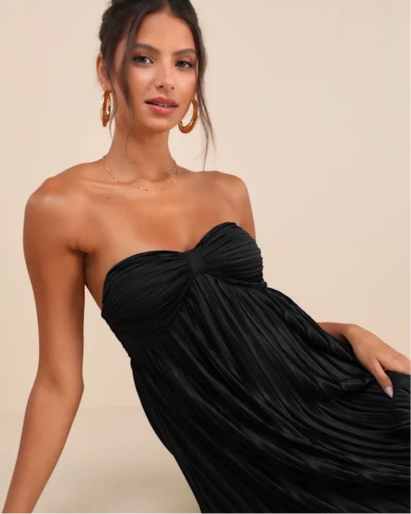 Black Pleated Dress  - Image 2