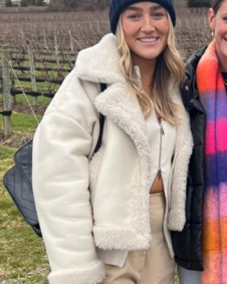 White Fur Aviator Coat  - Image 2