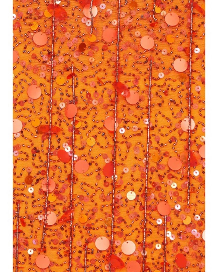 H:ours Jimena Orange Sequin Midi Dress - Image 4