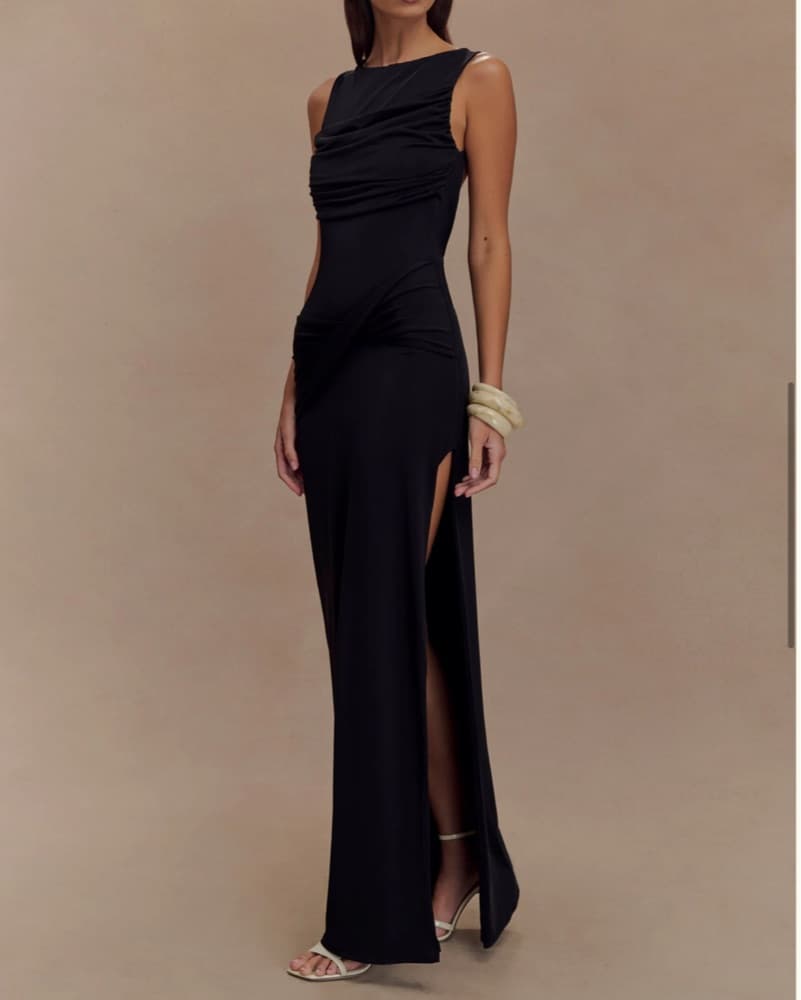 Meshki Henley Slinky Drape Maxi Dress - Image 2