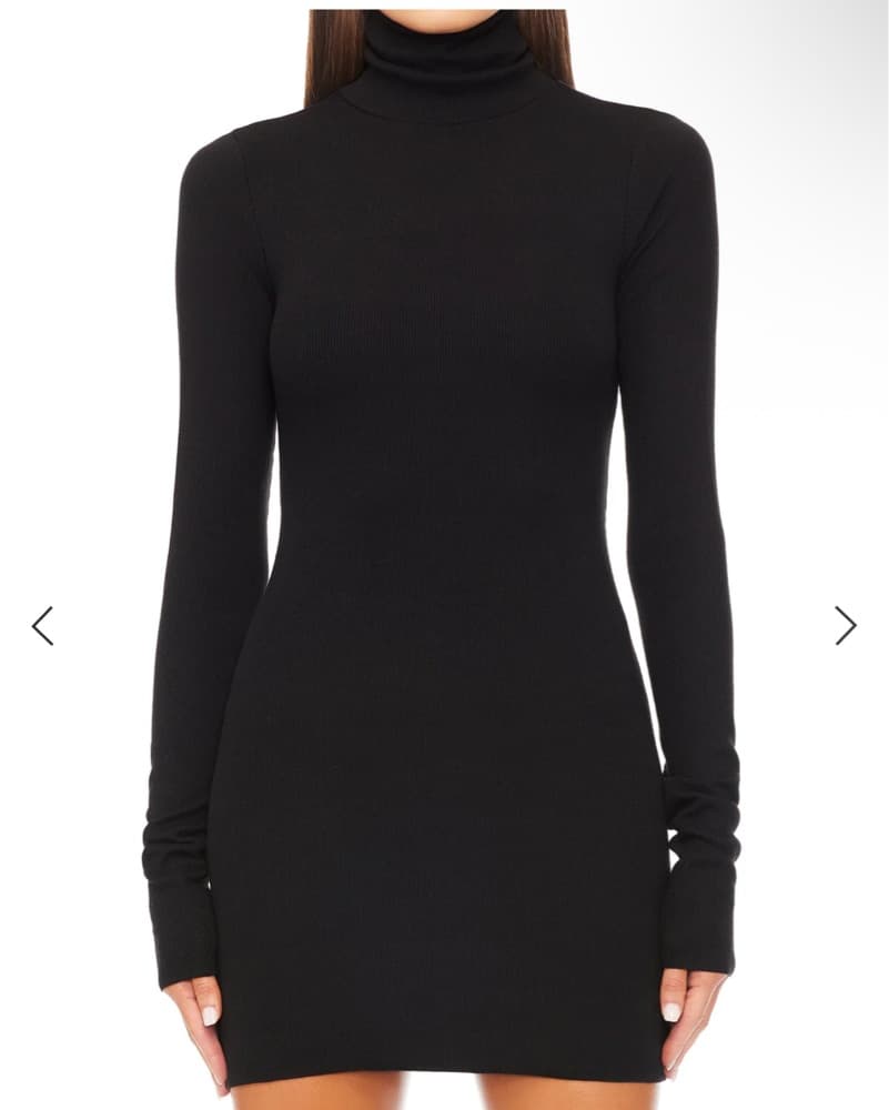 Eterne Sleek Black Turtleneck Dress - Image 3