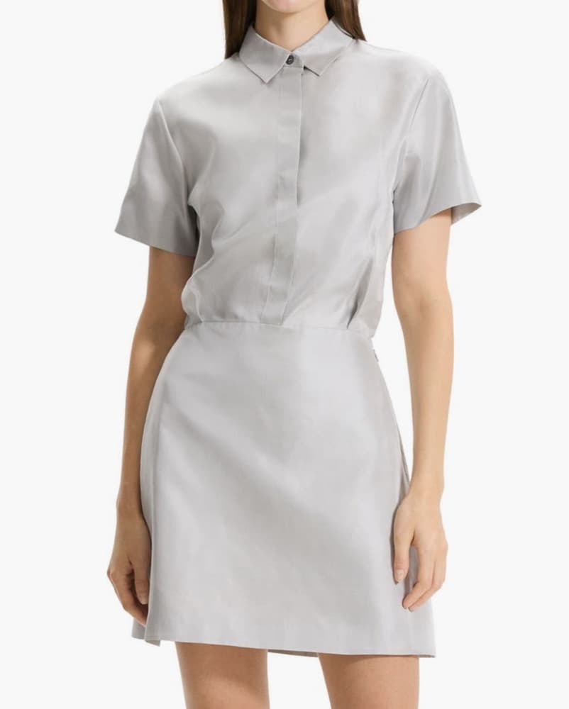 Theory Sleek Gray Collared Dress - Image 1
