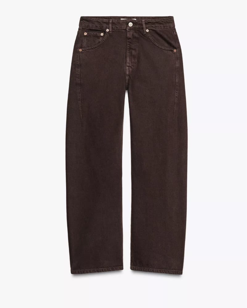 Zara Mid Rise Slouchy Brown Jeans - Image 1