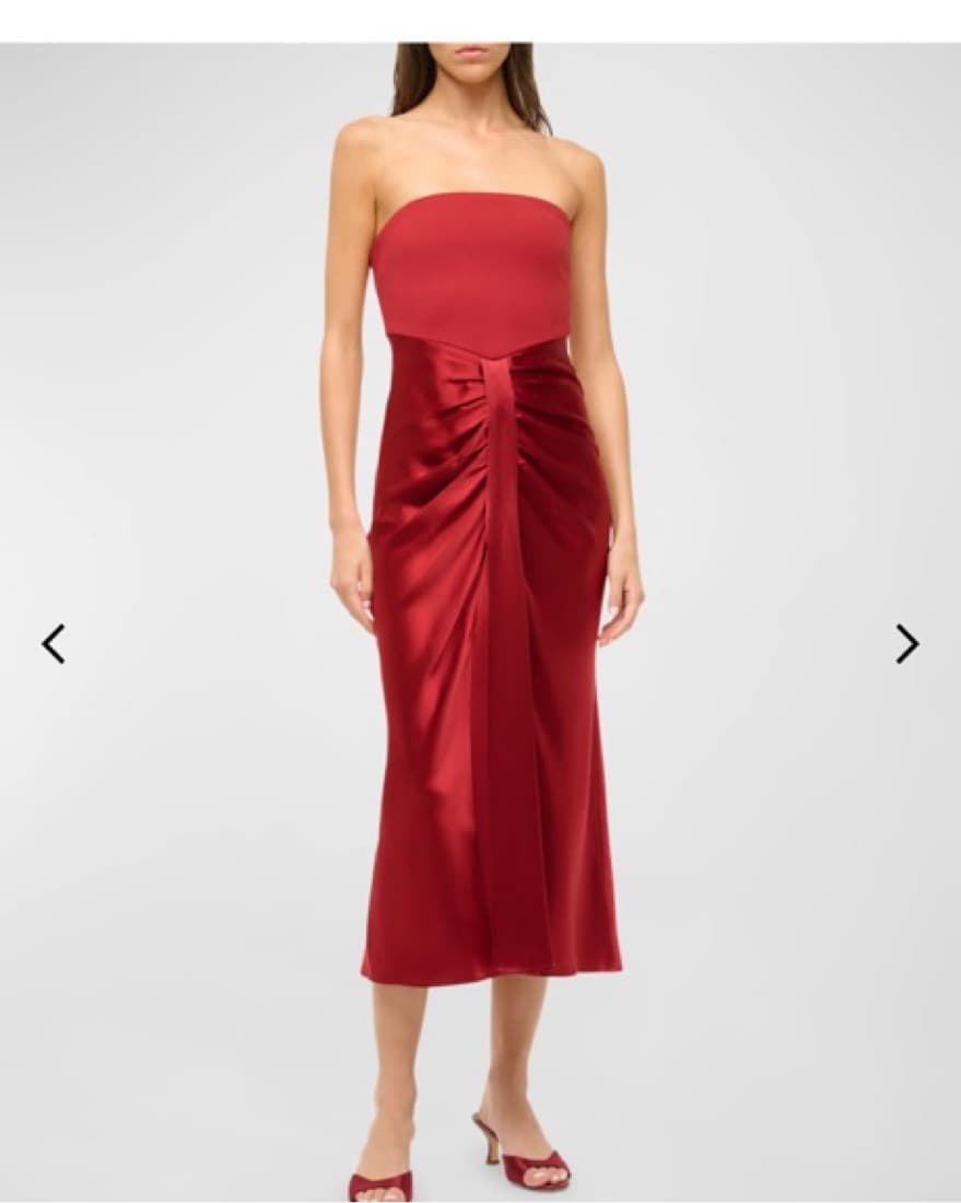 Elegant Crimson Midi Dress - Image 1