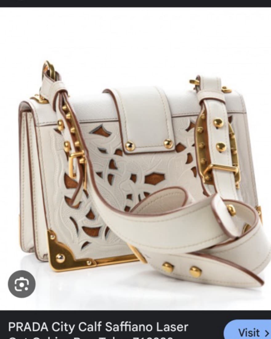 Prada Cahier White Laser Cutout Bag - Image 4