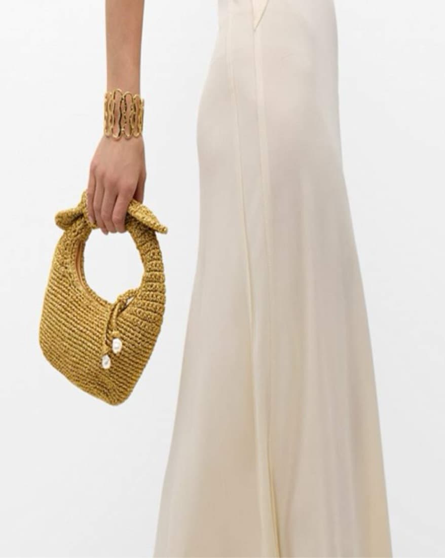 POOLSIDE Josie Knot Metallic Gold Bag - Image 2