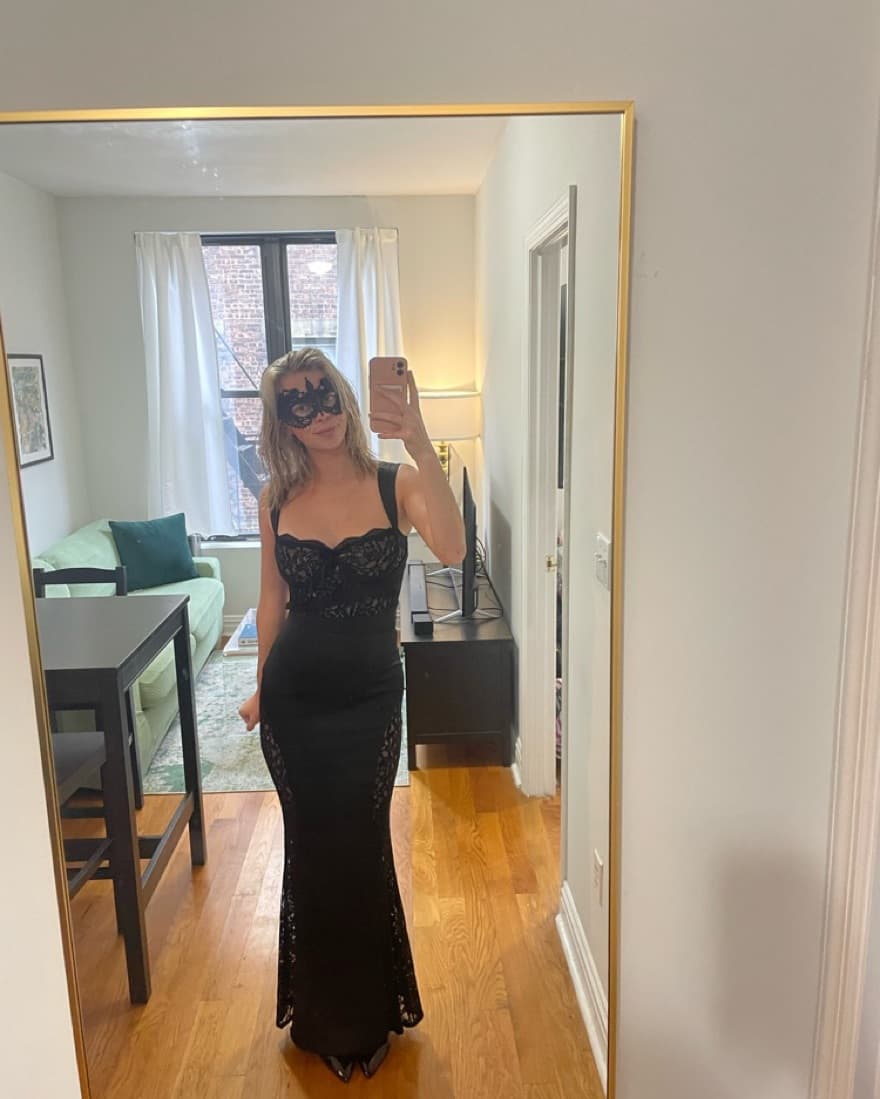 Umica Black Lace And Satin Maxi Dress - Image 4