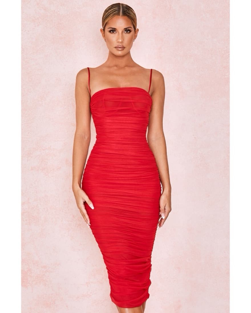 House Of CB Red Sirene Midi Dress - Image 2