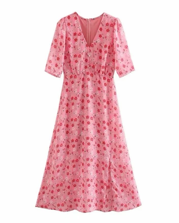 Charming Floral Midi Dress - Image 1
