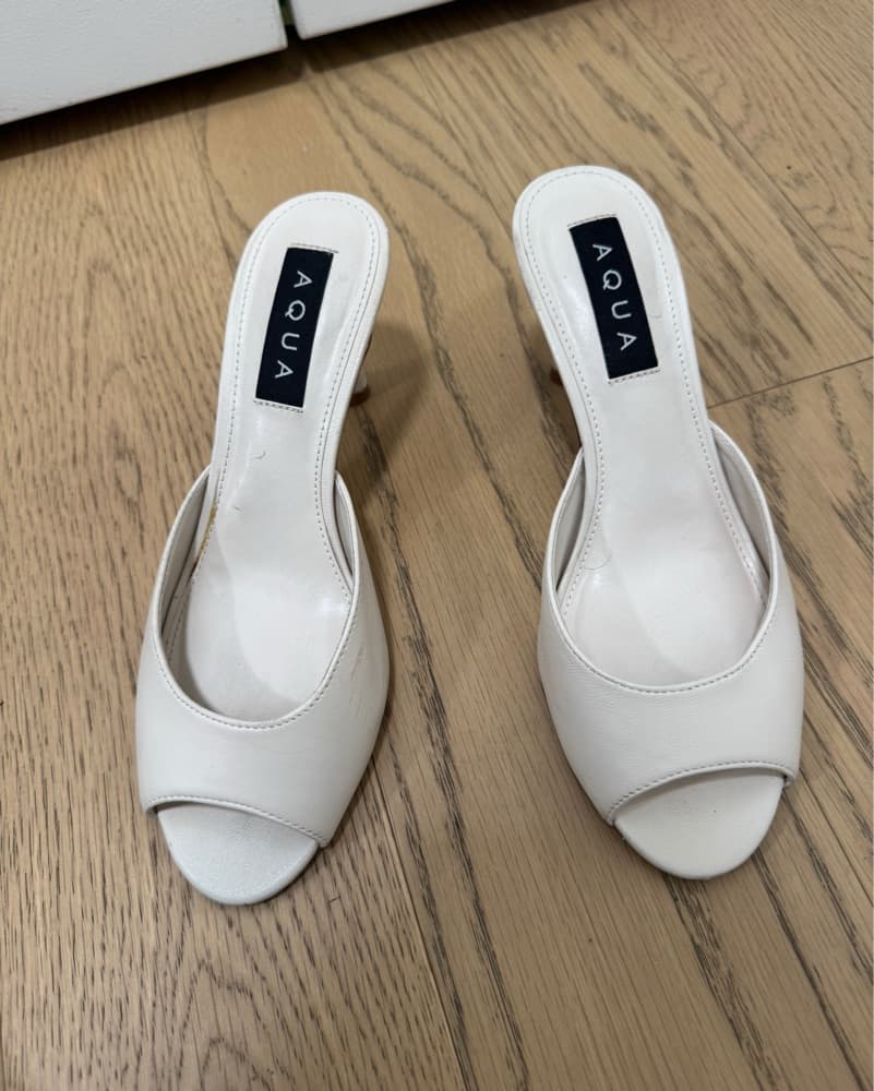 Aqua Ivory Open Toe Heel - size 6.5 - Image 2
