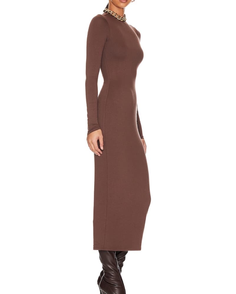 Junipr Chocolate Brown Midi Dress - Image 2