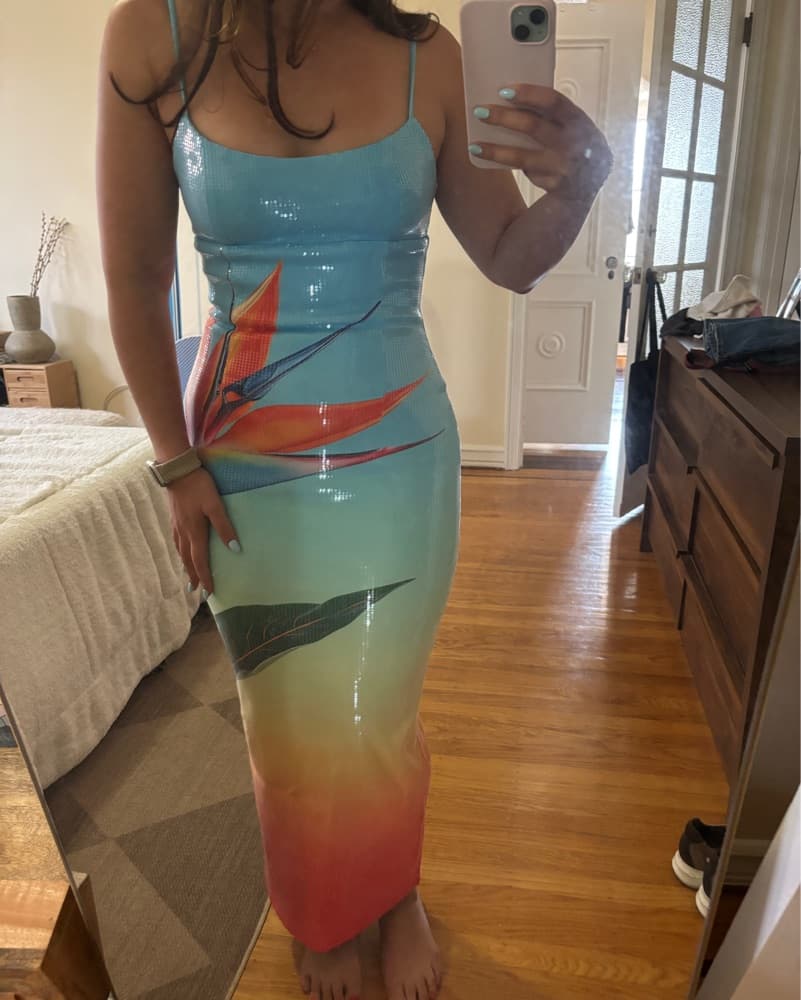 Kyra Midi Dress In Paradise Ombre - Image 3