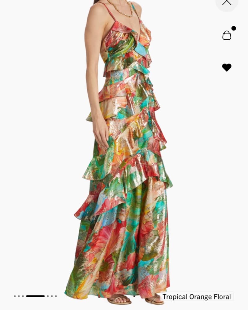 Ramy Brook Metallic Ruffled Gown - Image 3