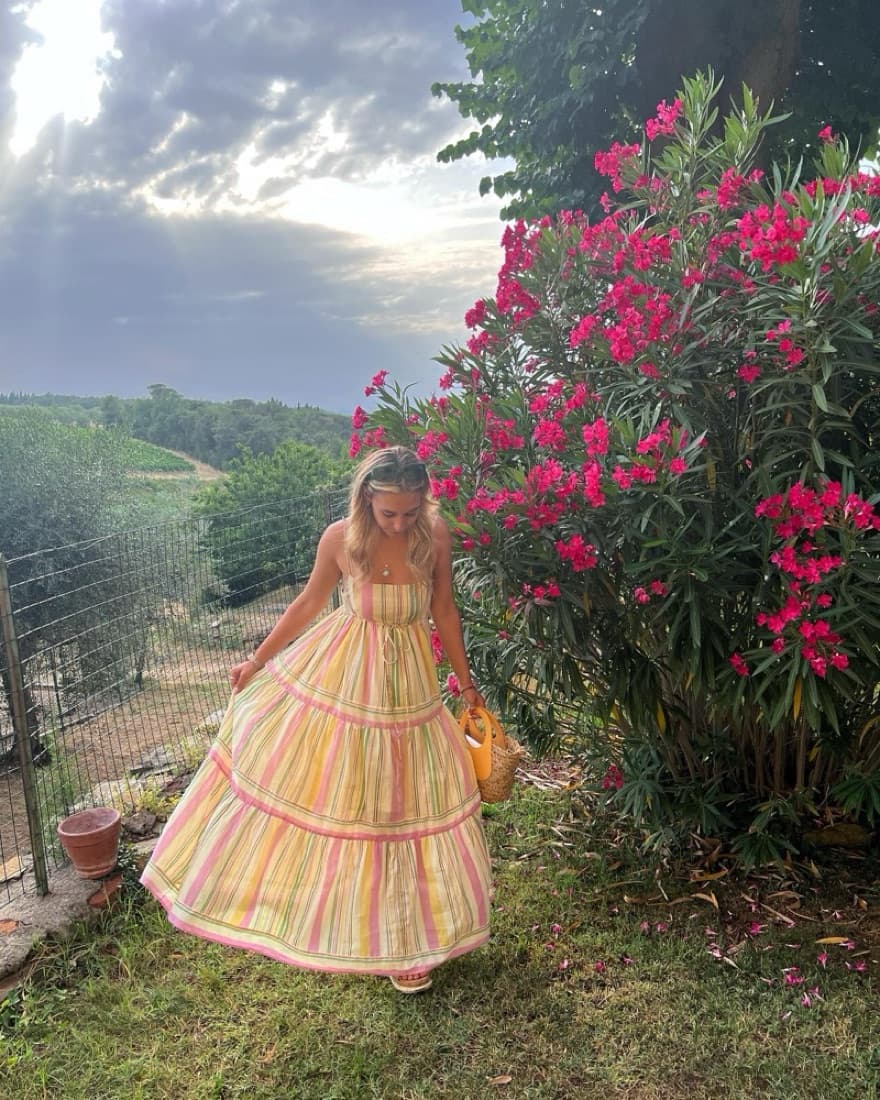 Mango Striped Summer Maxi Dress - Image 1