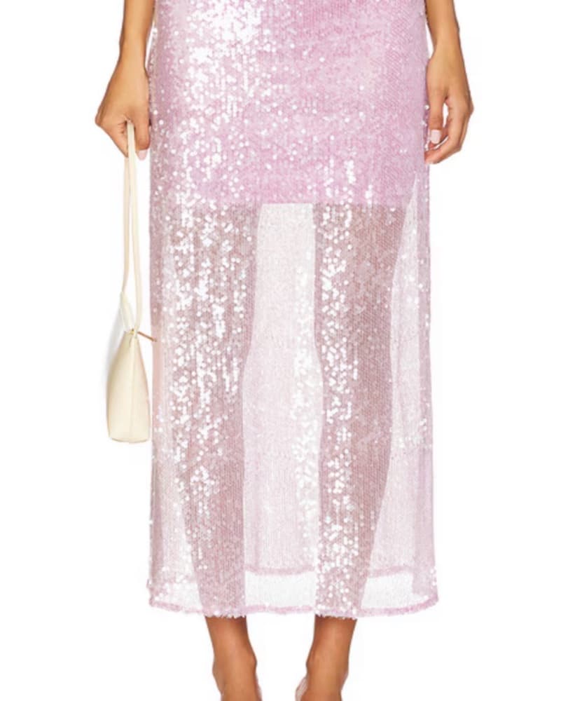 Revole Line & Dot Pink Sequin Skirt - Image 1