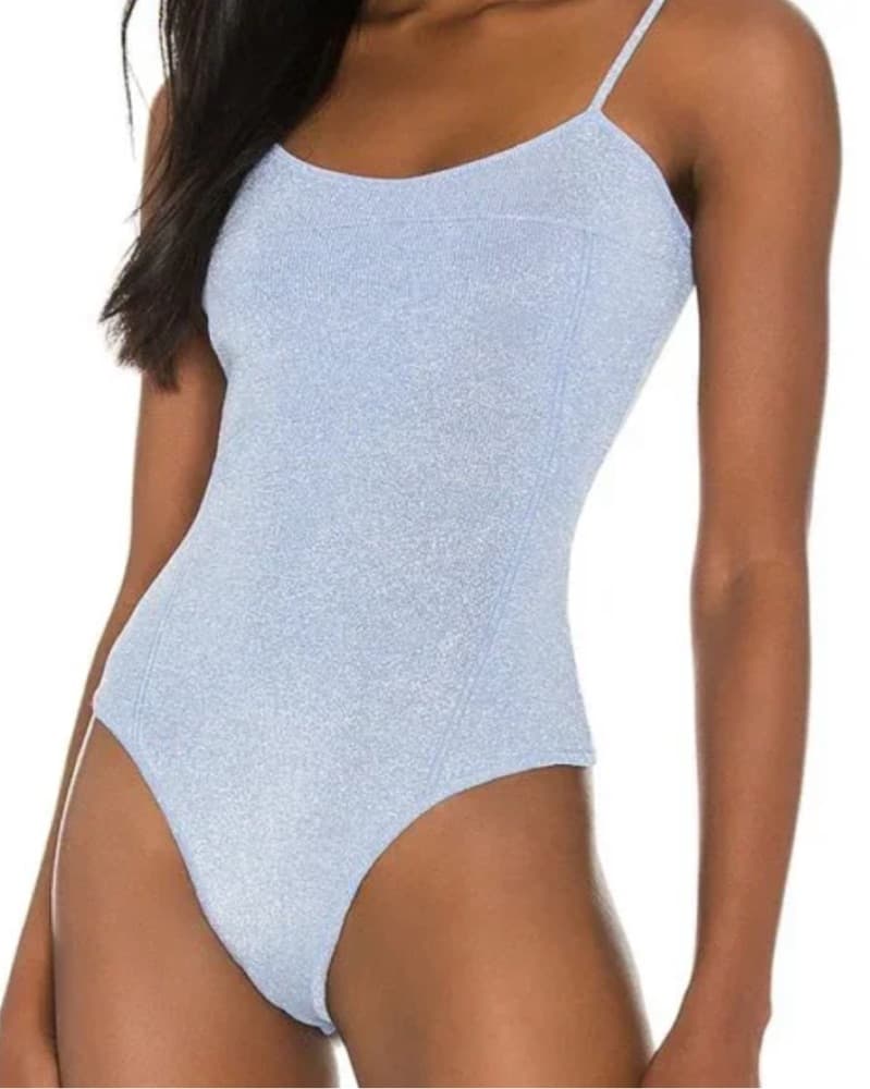 [Superdown] Baby Blue Glitter Bodysuit - Image 1