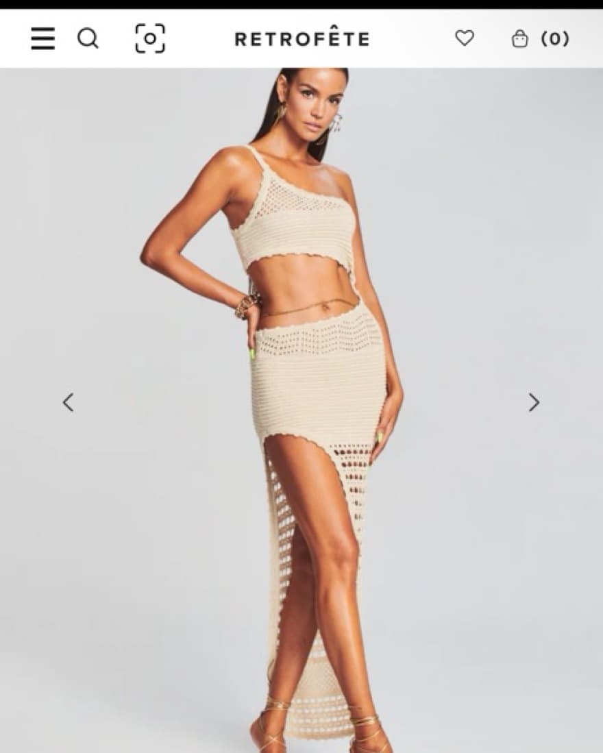 Retrofete Chic Crochet Crop Dress - Image 5