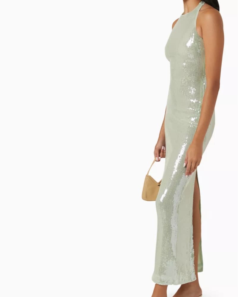 Reformation Elowyn Sequin Halter Gown - Image 4