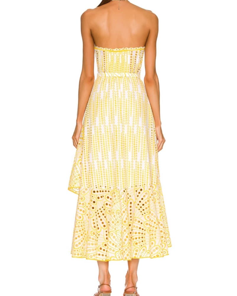 Sunny Yellow Dot Midi Dress - Image 4