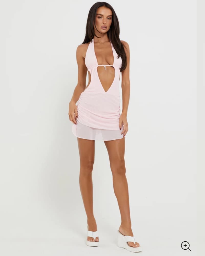 Alluring Halter Neck Ruched Bodycon Dress - Image 3